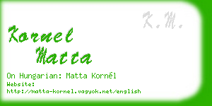 kornel matta business card